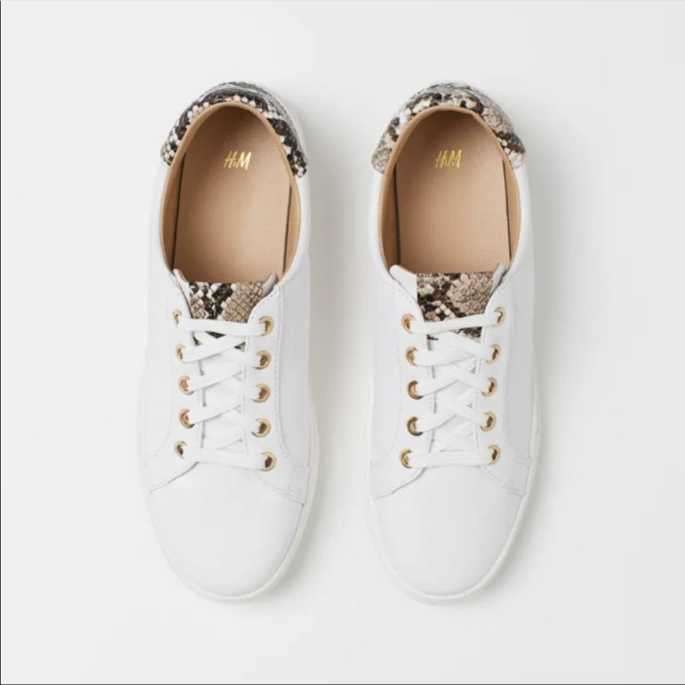 H&M Snakeskin Court side sneakers